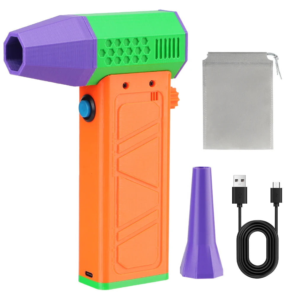 Electric Air Duster 130000RPM 4-Speed Turbo Fan – Type-C USB Electric Air Duster Axl 8000mAH Orange