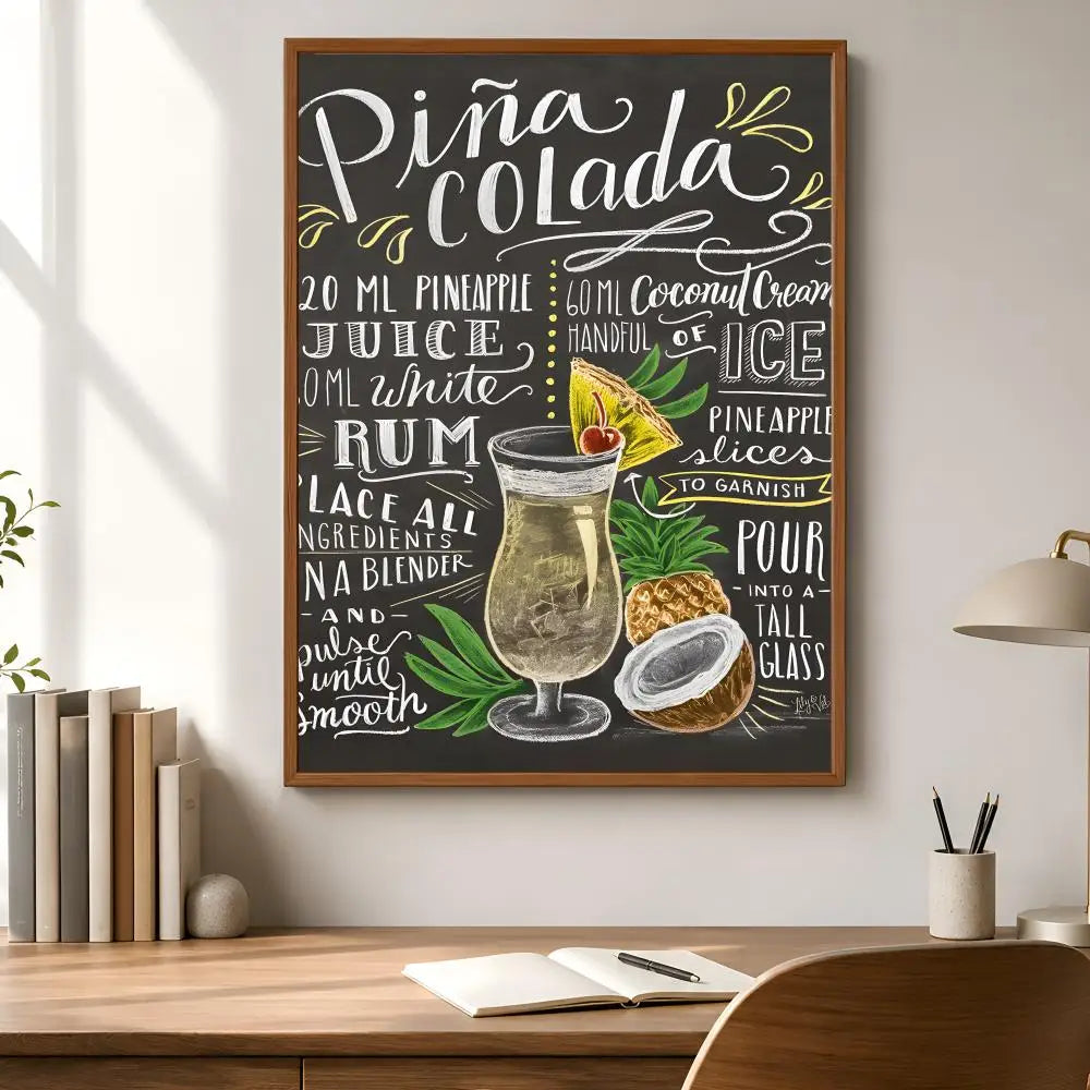 Cocktail Recipe Menu Poster – HD Waterproof PVC Wall Sticker Wall Decor Poster Axl