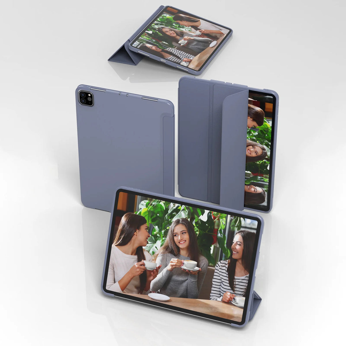 Slim iPad Case Hard Shell Fold Stand – Multi-Gen Compatible Tablet Case Axl
