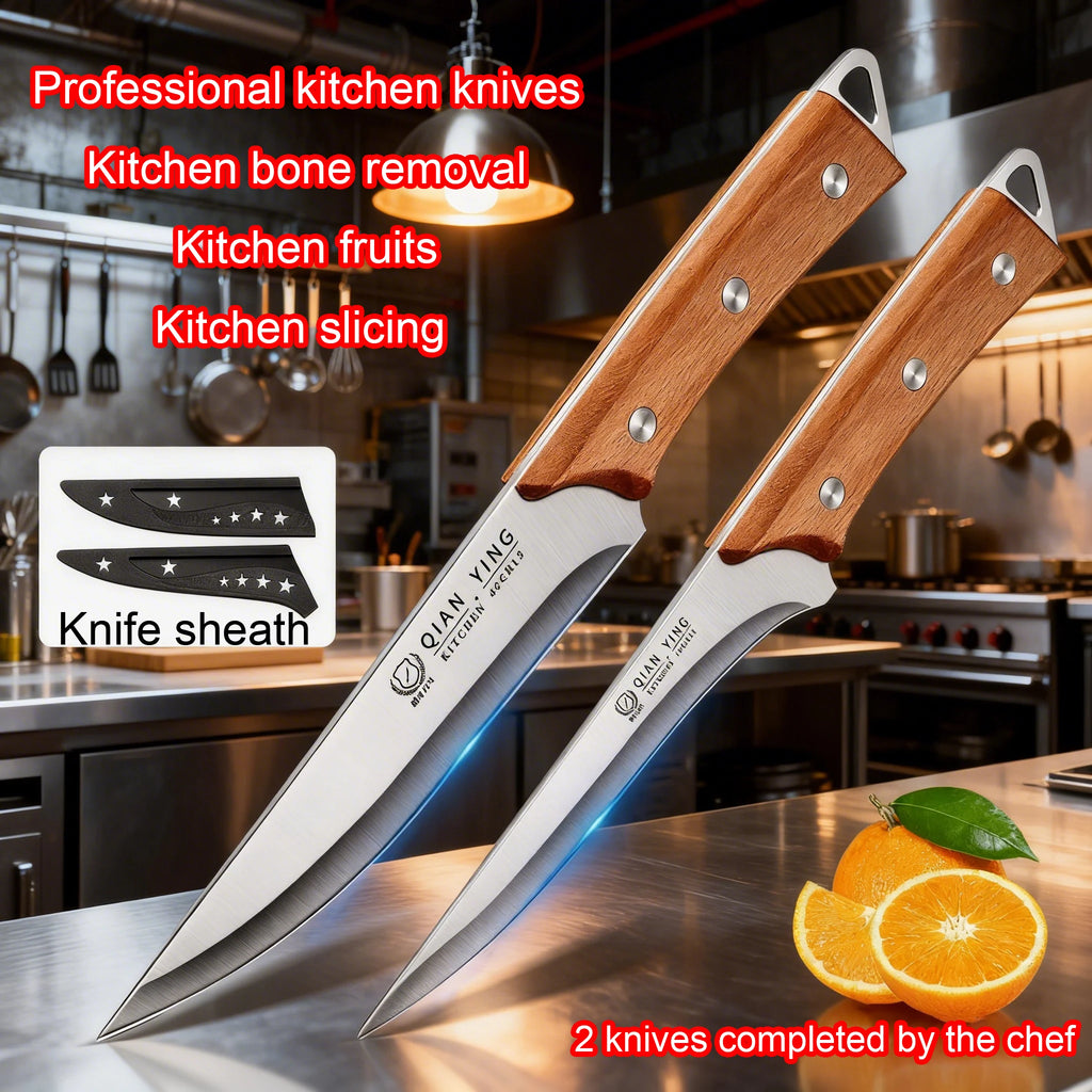 Forged Boning & Slicing Knife Set – Stainless Steel Wood Handle Kitchen Knife Set Axl