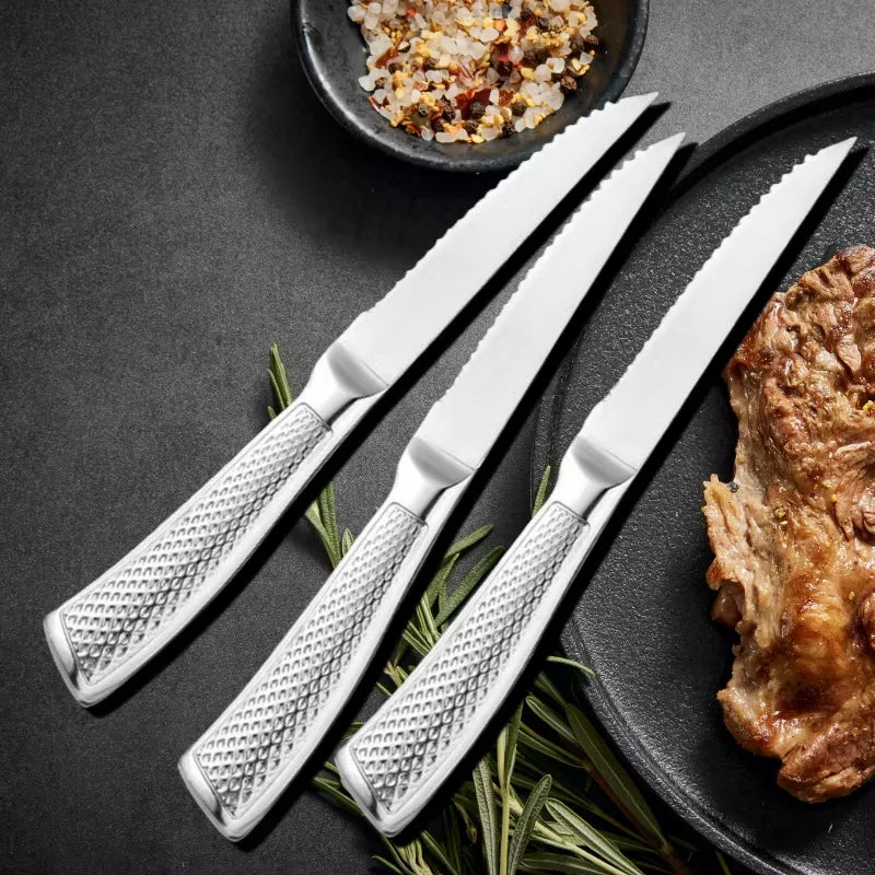 COOKCRAZE Stainless Steel Steak Knife Set – 1 to 8 Piece Steak Knife Set Axl