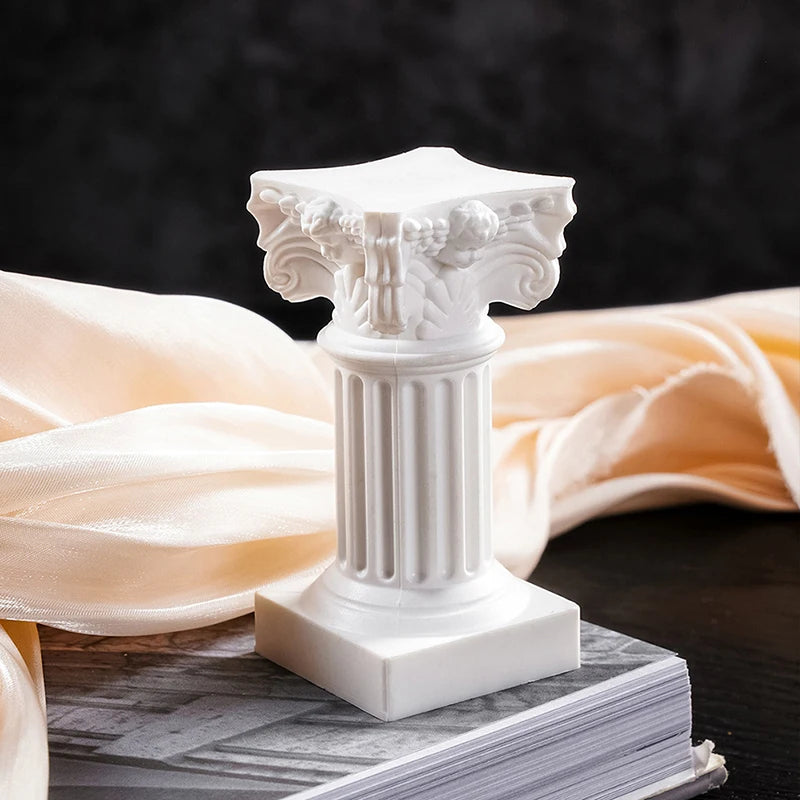 Roman Pillar Greek Column Pedestal & Candlestick Stand Column Pedestal Stand Axl White