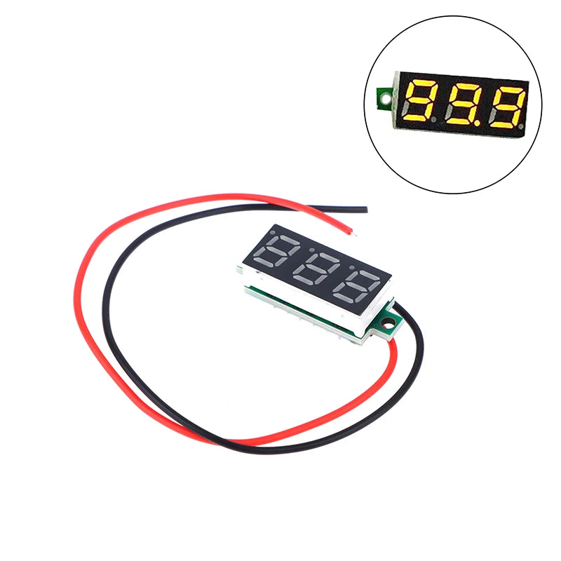 DC 2.4–40V Mini LED Digital Voltmeter – 0.28" Panel Tester LED Digital Voltmeter Axl Yellow