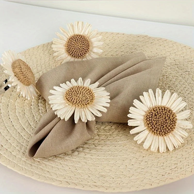 Sunflower Daisy PP Raffia Flower Heads – 10pcs DIY Craft Kit DIY Craft Flowers Axl
