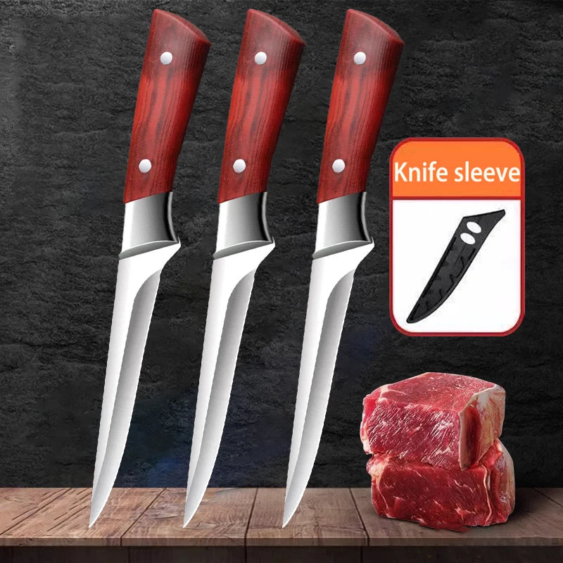 Professional Stainless Steel Boning Knife – 14.5cm Chef Butcher Boning Knife Axl 3pcs B