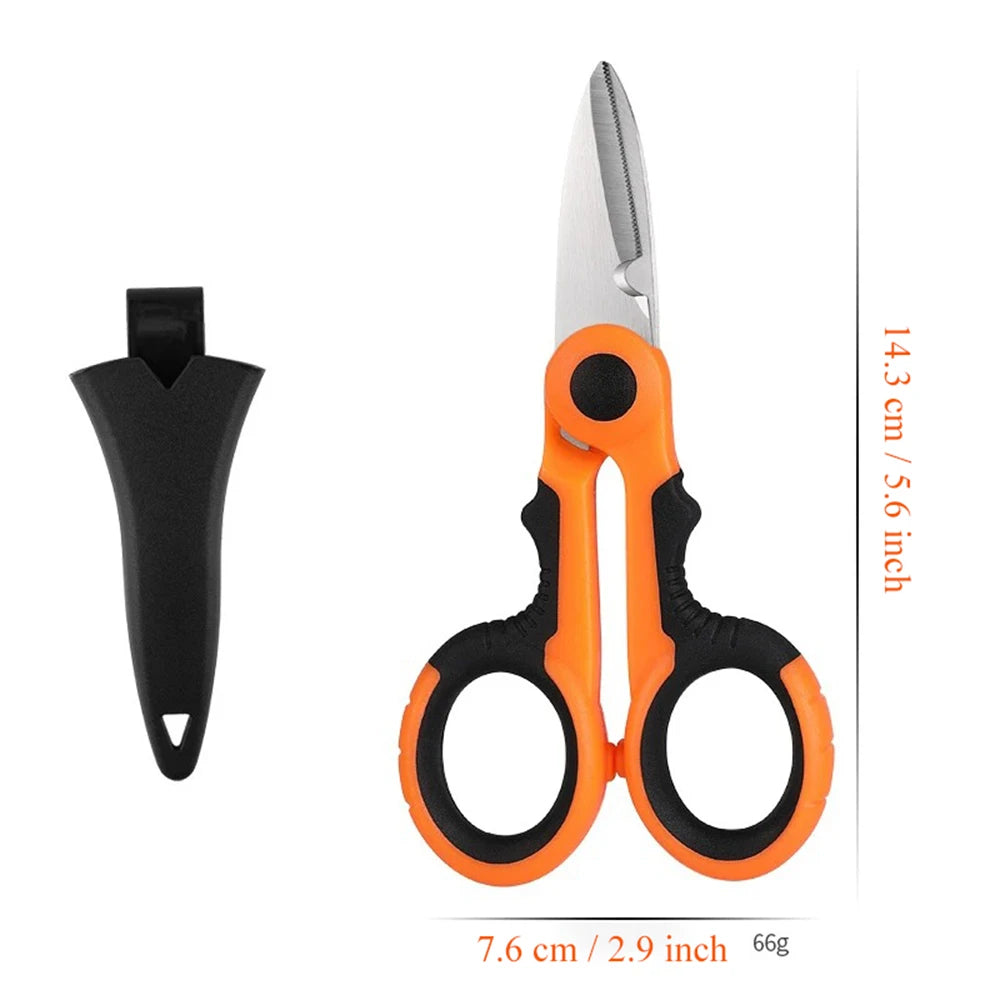 Stainless Steel Multi-Purpose Scissors – Fabric, Wire & Fishing Multi-Purpose Scissors Axl Scissors-Orange