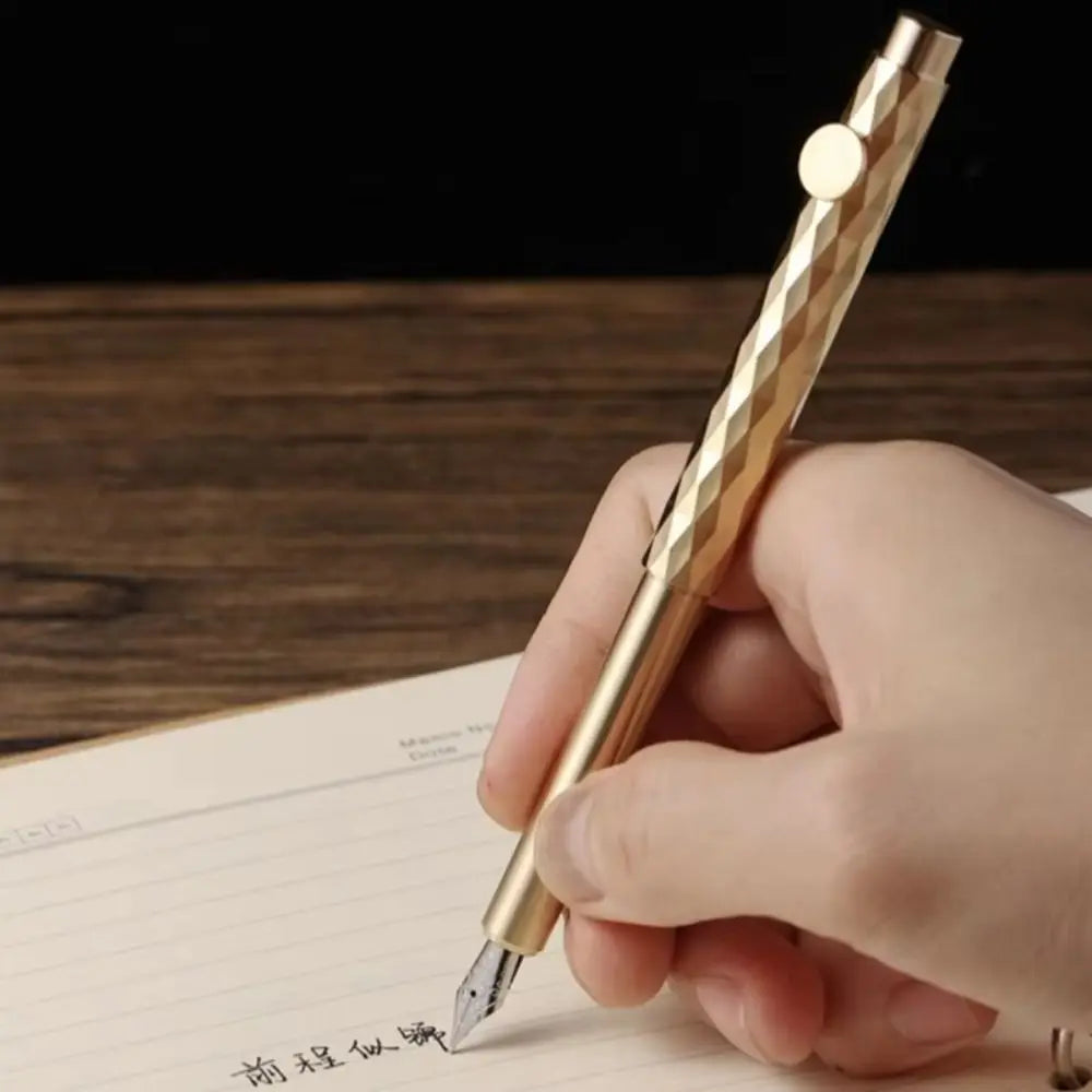 Retro Brass Fountain Pen – Mini Pocket Scalable Writing Pen Fountain Pen Axl