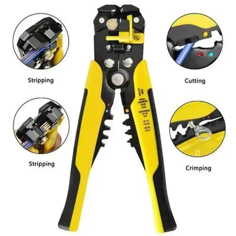 Automatic Wire Stripper Crimper & Cable Cutter 0.2–6.0mm² Wire Stripper Pliers Axl YELLOW