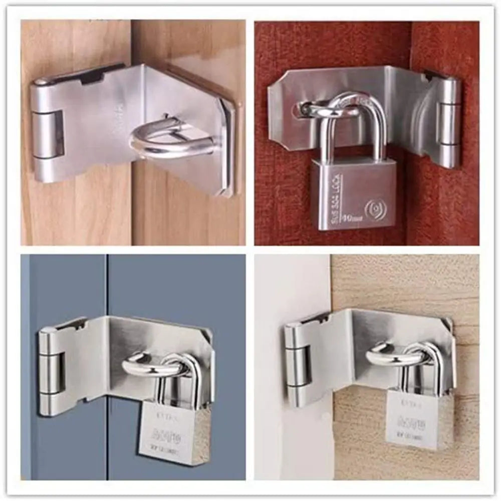 Stainless Steel Padlock Hasp – 90° Right Angle Shed Door Latch Door Security Hasp Axl