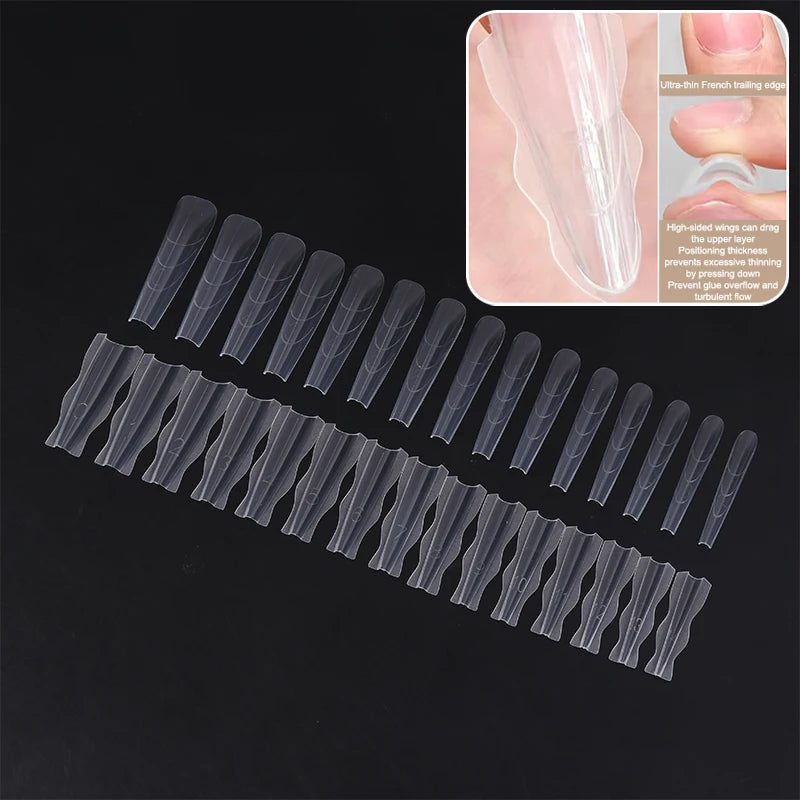 60Pcs Sandwich Nail Dual Forms – Quick Extension Molds Nail Extension Forms Axl