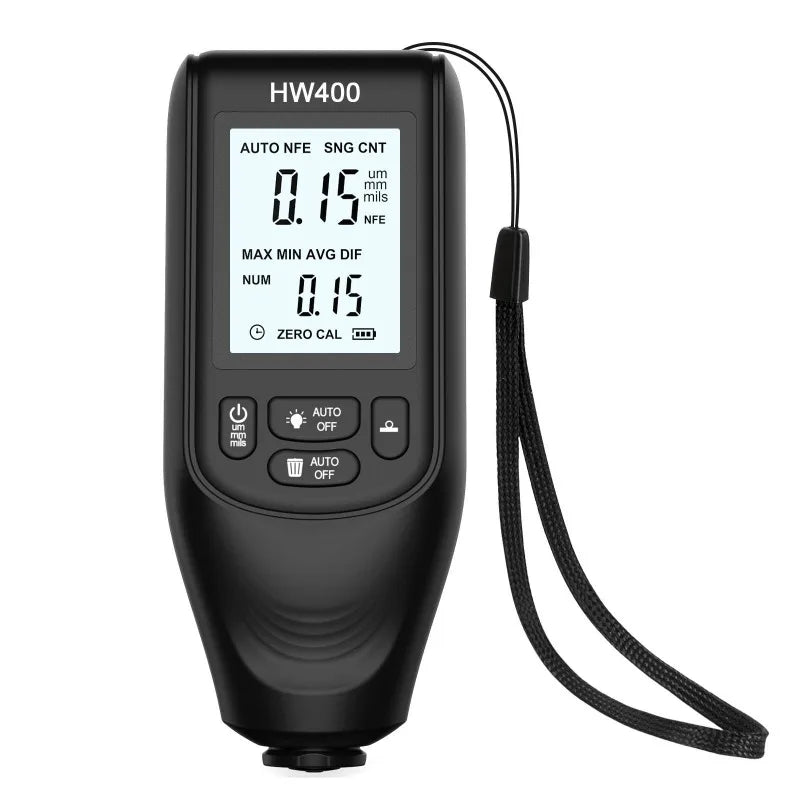 HW400 Car Paint Coating Thickness Tester – Metal Gauge Thickness Gauge Axl black