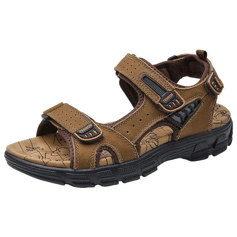 Men's Cow Suede Thick Sole Sandals – Open Toe Casual Outdoor Men's Sandals Axl