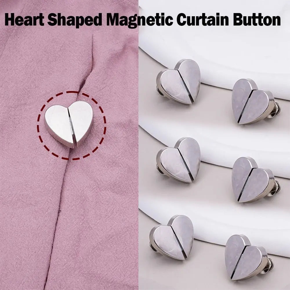 Heart Shaped Magnetic Curtain Clips – No-Drill Drapery Tie Back Curtain Tie Backs Axl