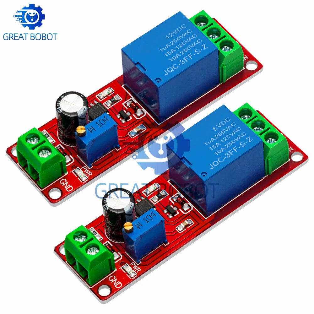 NE555 Timer Relay Module DC 5V 12V | 0–10S Adjustable Delay Timer Relay Module Axl