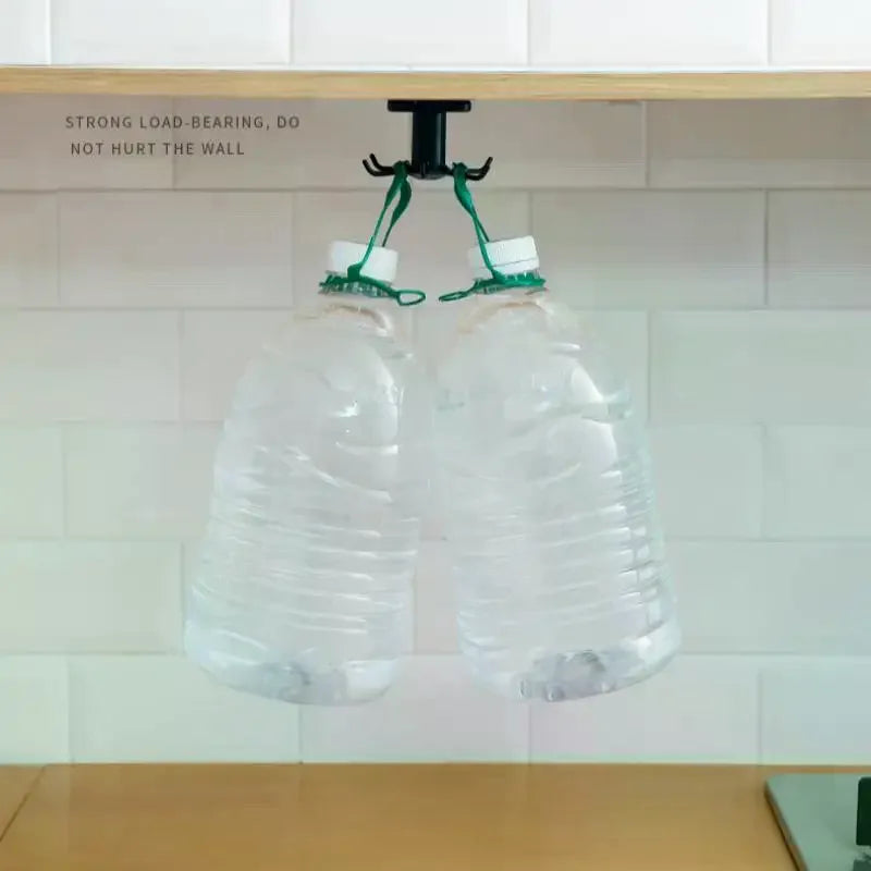 Under Cabinet Utensil Hanger – 360° Rotating 6-Hook Organizer Cabinet Hook Organizer Axl