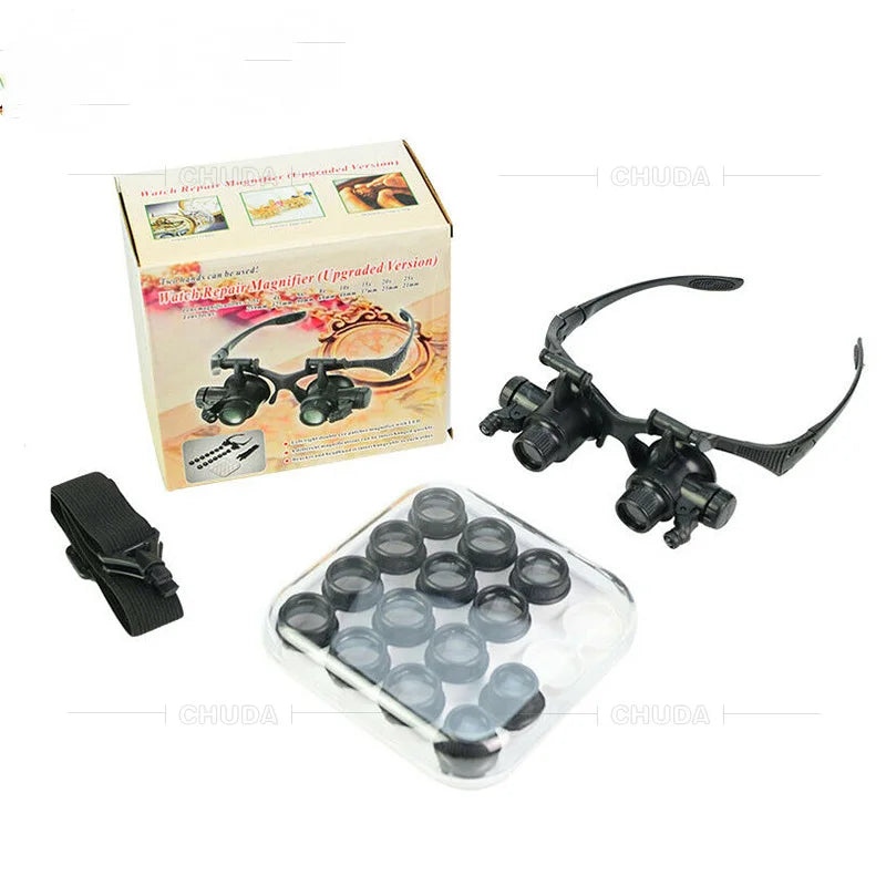 Head Mounted Magnifier with LED Light | Jewelry & Watch Repair Head Magnifier Axl