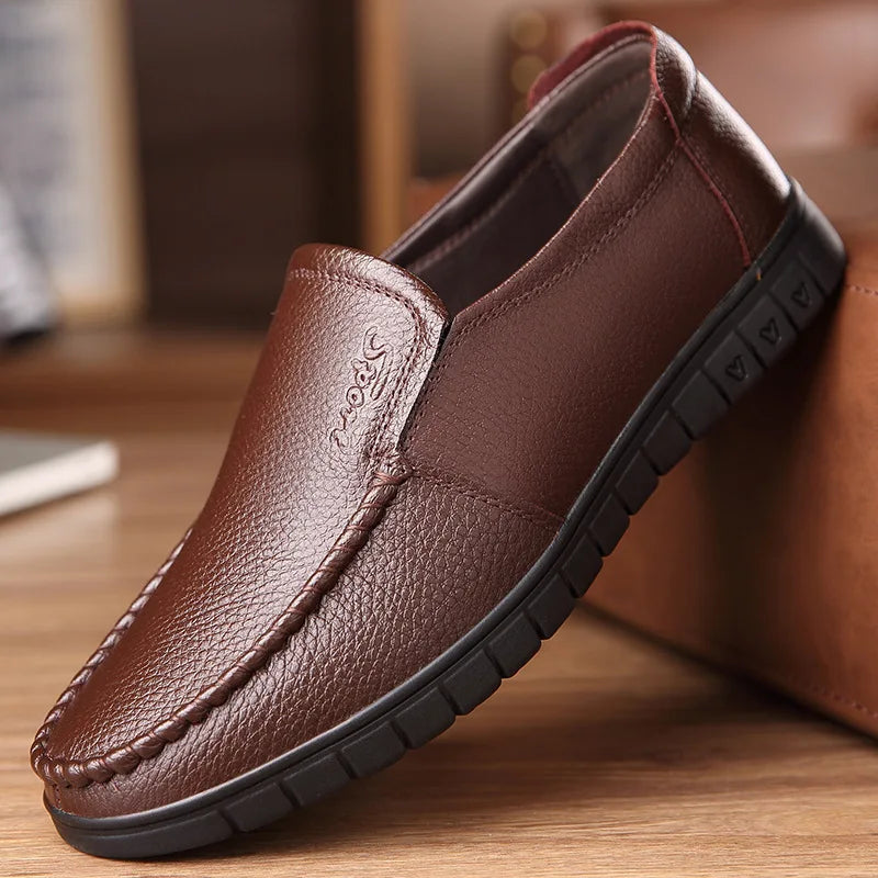 Men's Genuine Leather Slip-On Loafers | Handmade Moccasin Men's Leather Loafers Axl