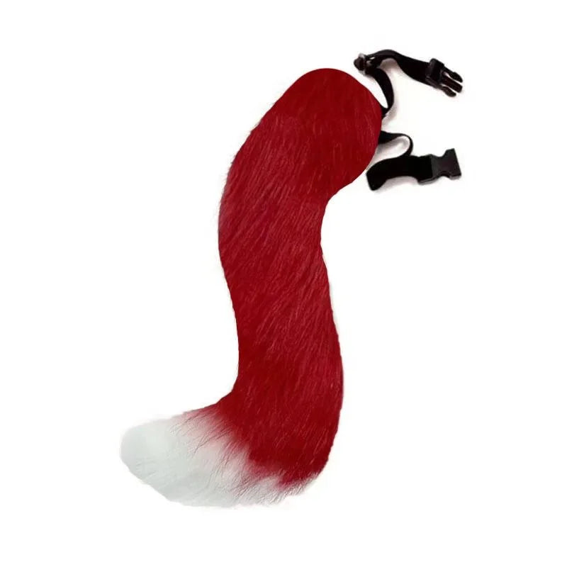 Fox & Cat Plush Tail – Anime Cosplay & Halloween Costume Prop Cosplay Costume Accessory Axl Red