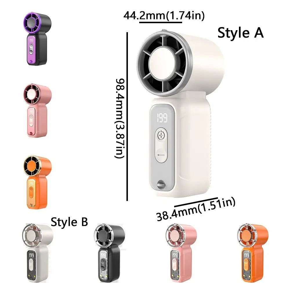 USB Rechargeable Mini Handheld Fan – Digital Display Turbo Mini Handheld Fan Axl