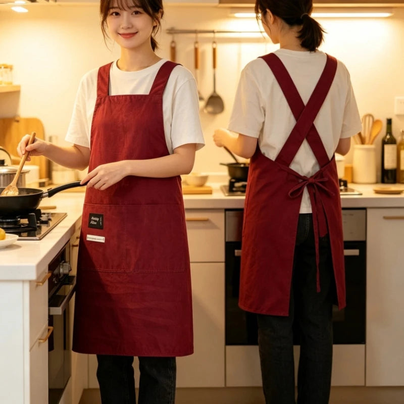 2-Pack Kitchen Cross Apron – Breathable with Large Pocket Kitchen Apron Set Axl