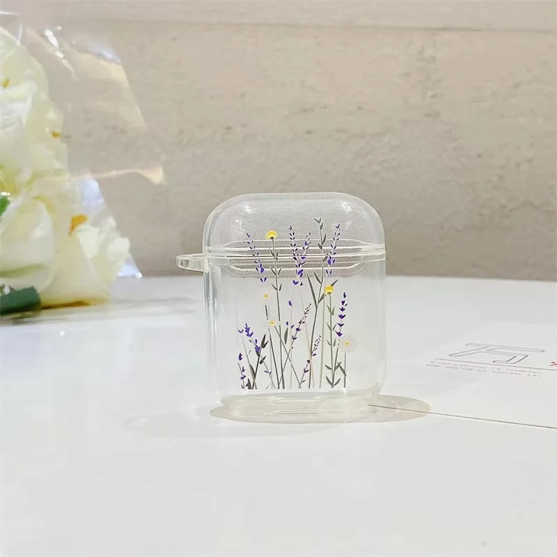 Floral Transparent AirPods Case – AirPods 1, 2 & Pro Cover Earphone Case Axl Airpods 1st or 2nd