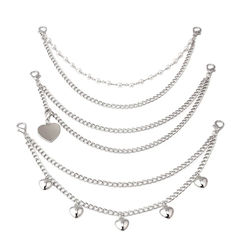 Multi-Layer Metal Chain Bag Strap – Butterfly Heart Star Pendant Bag Chain Strap Axl