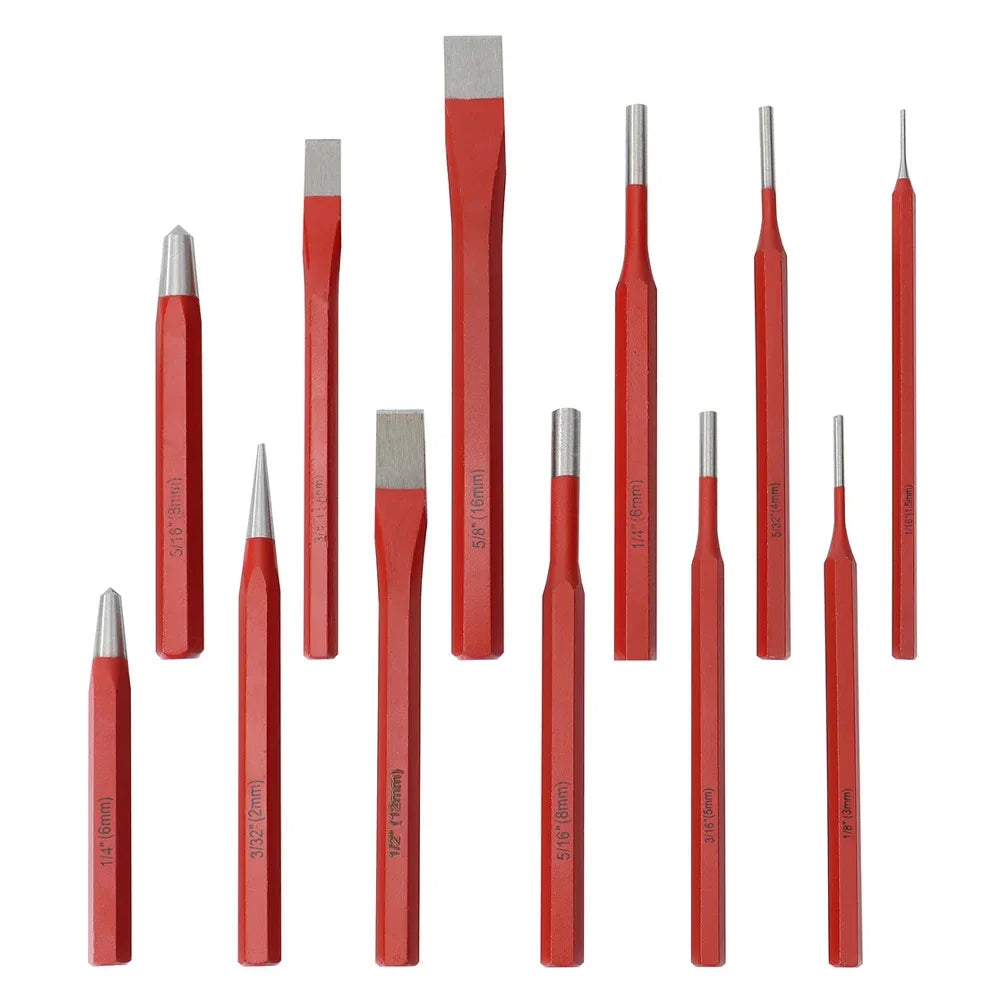 12-Piece Punch & Chisel Set – Metal, Stone, Wood & Brick Punch & Chisel Set Axl