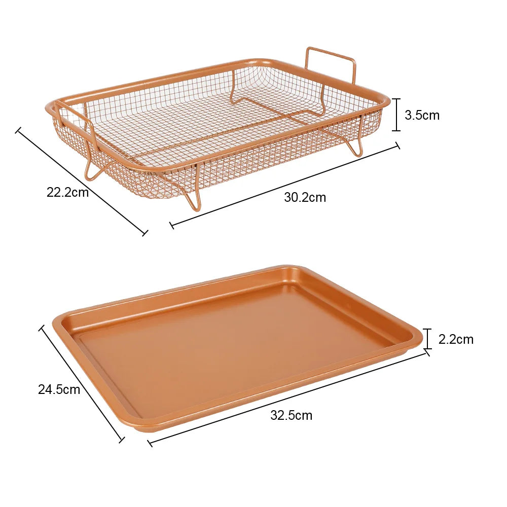 Stainless Steel Mesh Baking Tray & Basket for Oven Air Fryer Mesh Baking Tray Set Axl