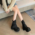 Women's Thick Sole Height Increasing Mid-Calf Boots Platform Mid-Calf Boots Axl 39 black