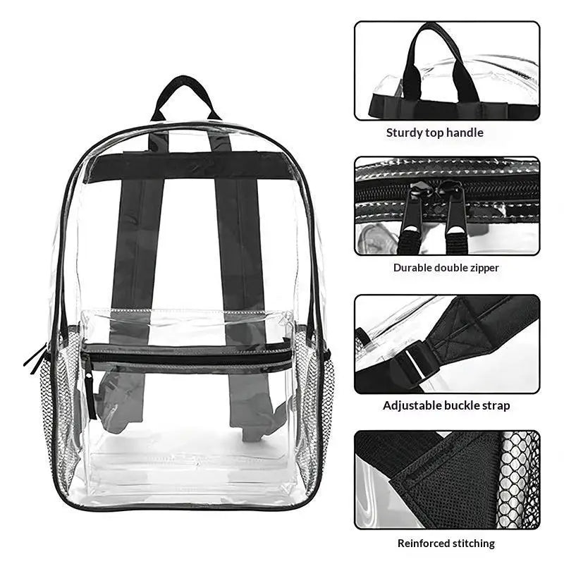 Clear PVC Stadium Backpack – Waterproof Transparent Bag Clear PVC Backpack Axl