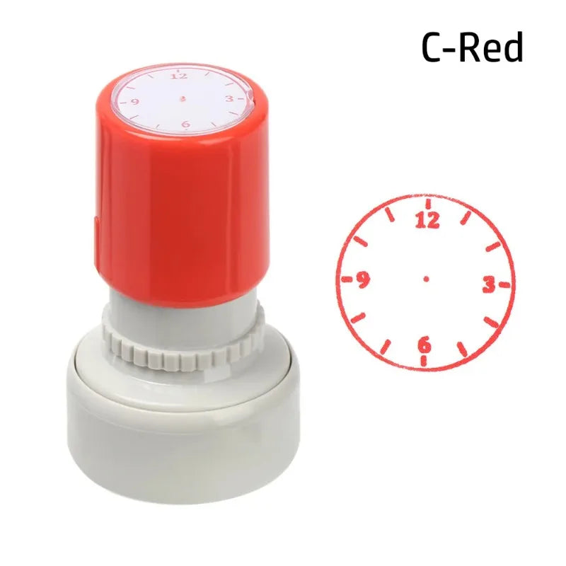Clock Stamp Teaching Tool for Kids – Learn to Tell Time Seal Teaching Stamp Seal Axl C-Red