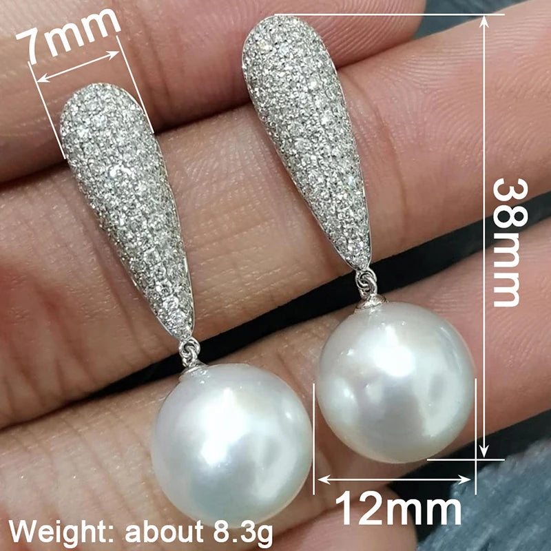Huitan Waterdrop Pearl Dangle Earrings – Elegant Women's Jewelry Pearl Drop Earrings Axl