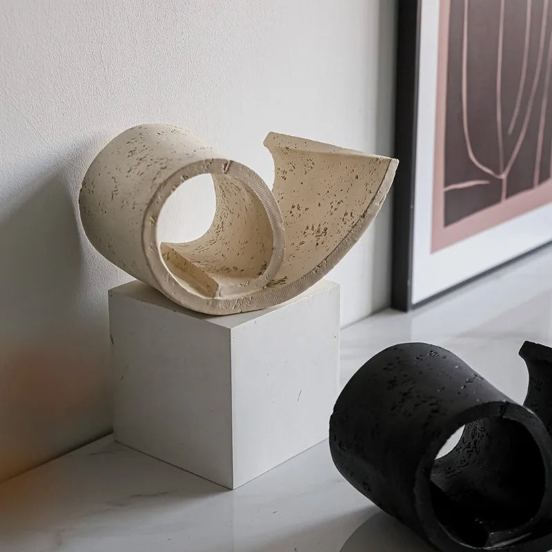 Cave Stone Geometric Sculpture | Modern Luxury Home Décor Art Decorative Sculpture Axl