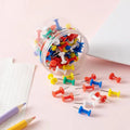 100 Multicolor Push Pins – Plastic Thumb Tacks for Cork Board Push Pins Set Axl A
