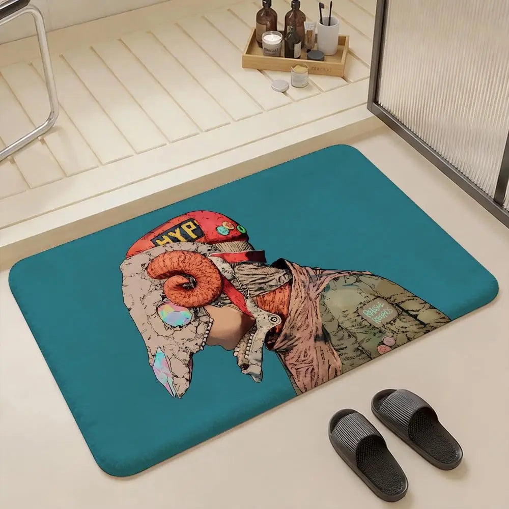 Kenshi Yonezu Flannel Floor Mat – Non-Slip Soft Indoor Rug Indoor Flannel Rug Axl