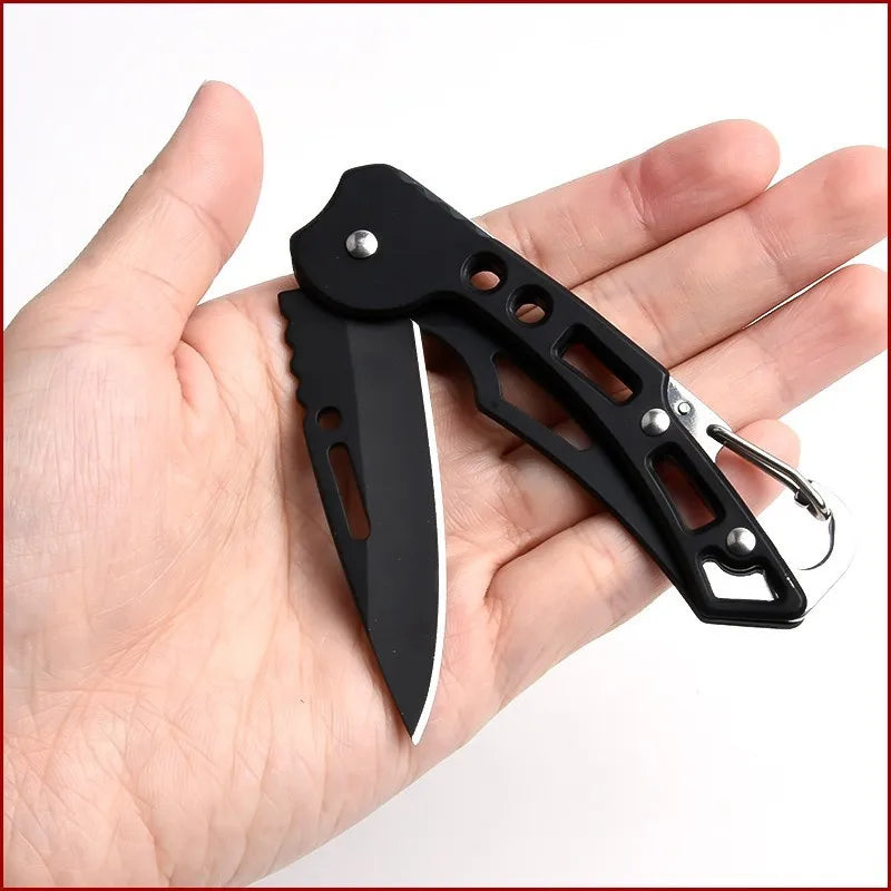 Stainless Steel Folding Fruit Knife – Non-Slip Handle & Keychain Folding Pocket Knife Axl