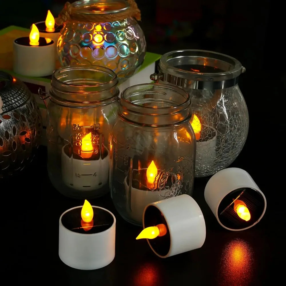 6-Pack Solar Flameless LED Tea Light Candles – Outdoor Waterproof Solar LED Candles Axl
