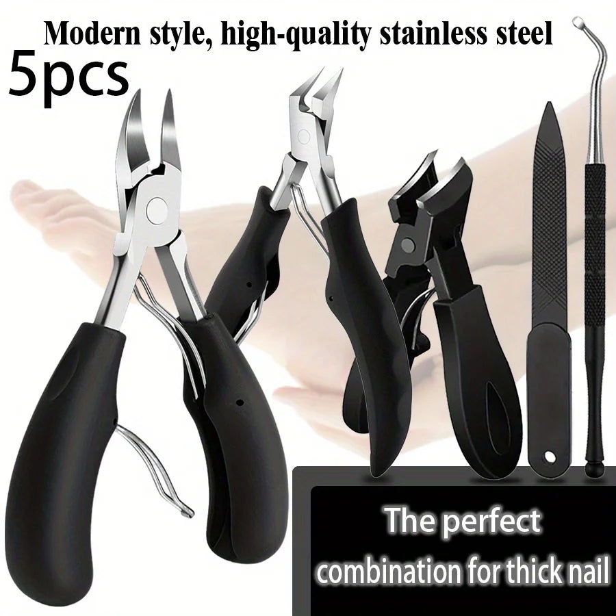 Stainless Steel Nail Clipper Set – Concave Blade & Nail File Nail Clipper Set Axl 5-piece set