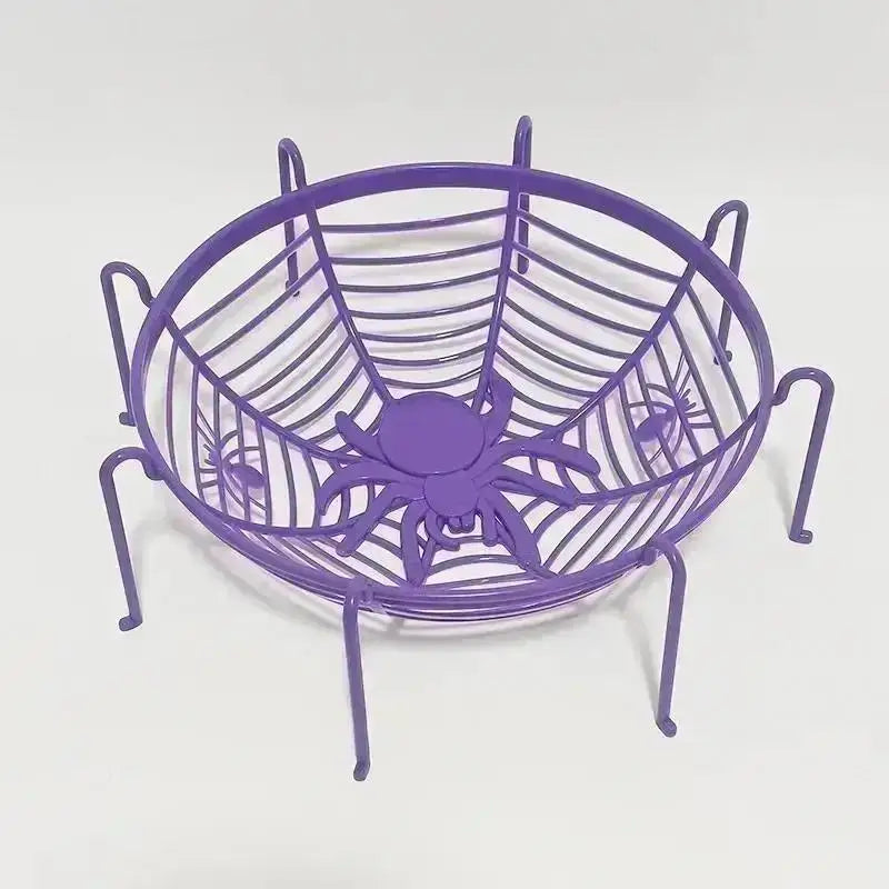 Halloween Spider Web Candy Bowl & Fruit Drain Basket Halloween Candy Bowl Axl Purple