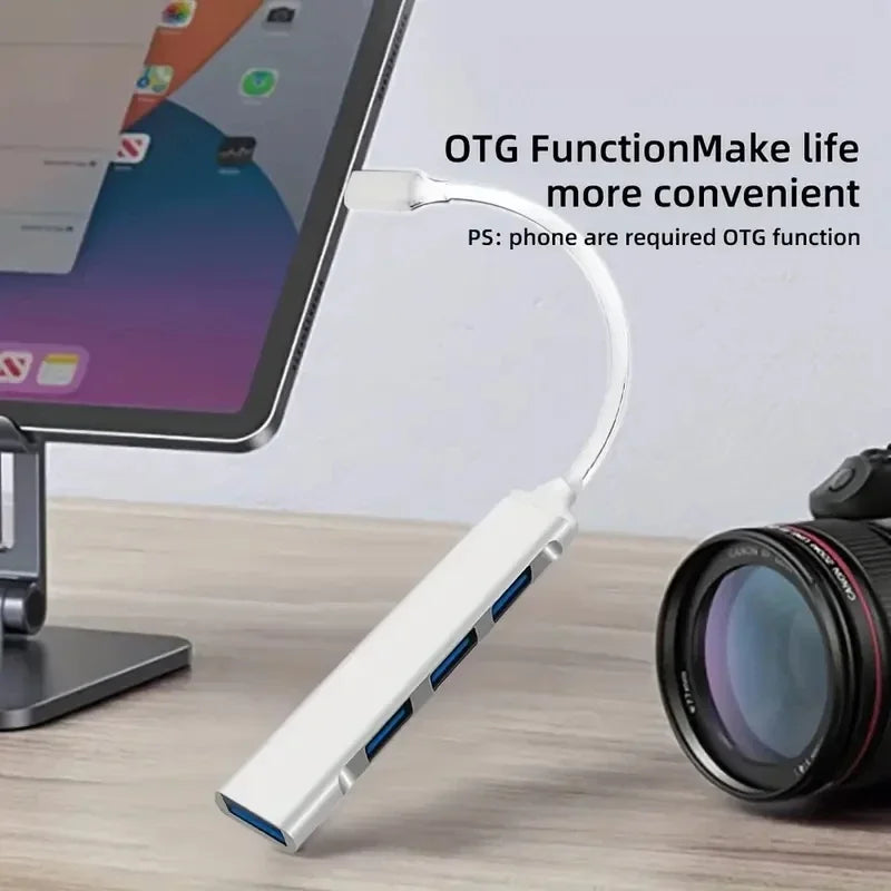 4-Port USB-C Hub 3.0 OTG Adapter for MacBook & Laptop USB-C Hub Axl