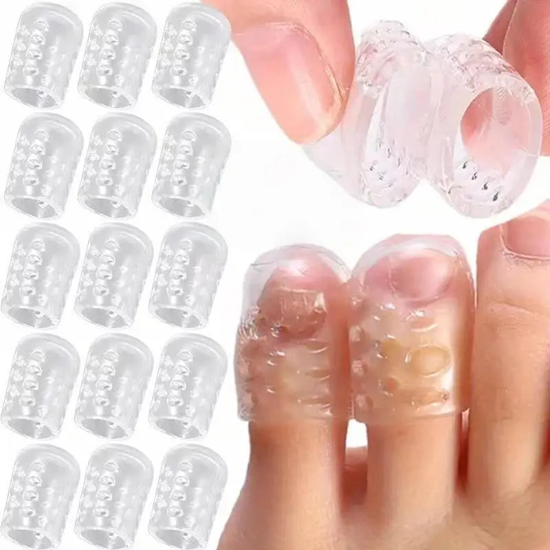 20-Pack Transparent Toe Protectors – Elastic Covers for Comfort Toe Protectors Axl