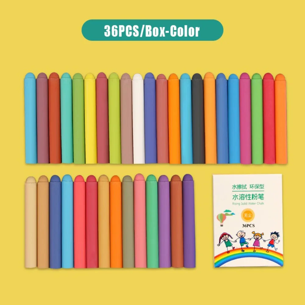 Dustless Colored Chalk Set – Erasable Water-Soluble Blackboard Dustless Chalk Set Axl 36PCS-Box-Color