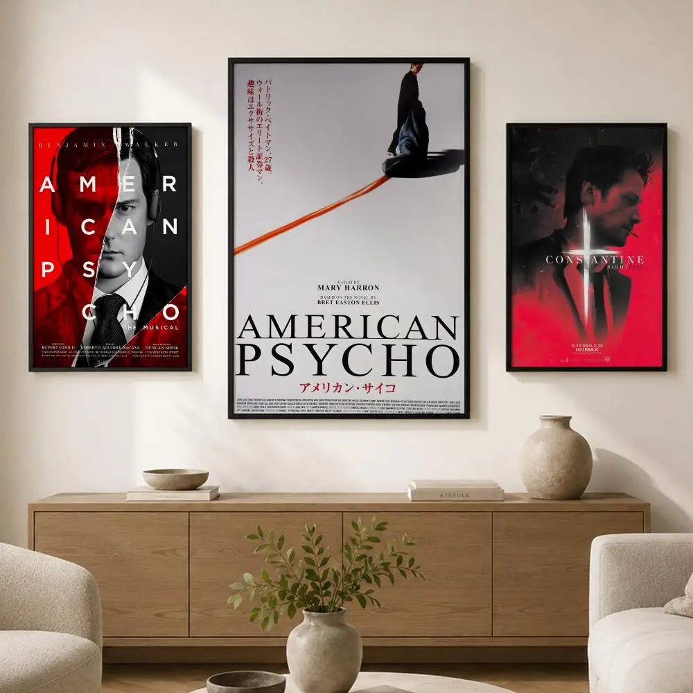 American Psycho Movie Poster – Peel-and-Stick PVC Wall Art Movie Wall Poster Axl
