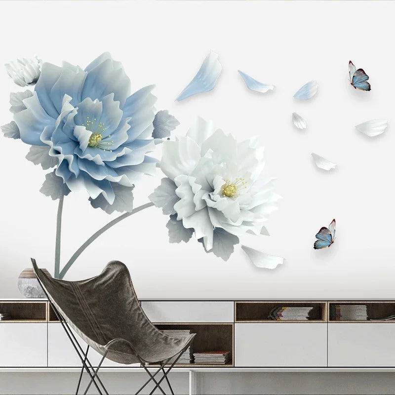 3D Lotus Butterfly Removable Wall Stickers – Large Floral Decal Wall Decal Sticker Axl Default Title