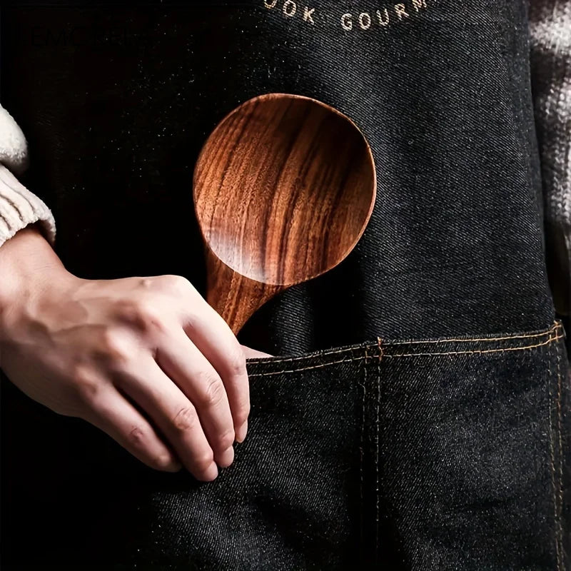 Wooden Rice Paddle & Serving Spoon Set | KEMORELA 1-2 Pcs Wooden Kitchen Utensils Axl
