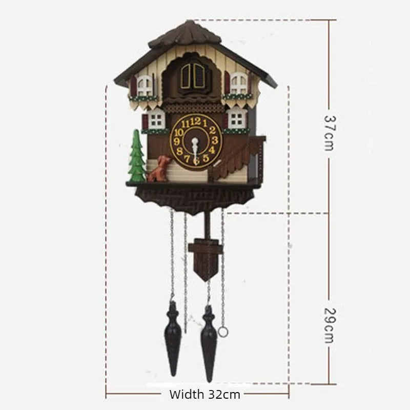 Modern Wooden Cuckoo Wall Clock with Pendulum & Hourly Chime Cuckoo Wall Clock Axl