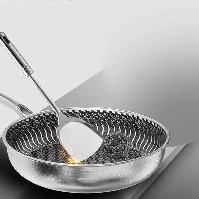 316 Stainless Steel Tri-Ply Honeycomb Wok Pan | All Stoves Stainless Steel Wok Pan Axl