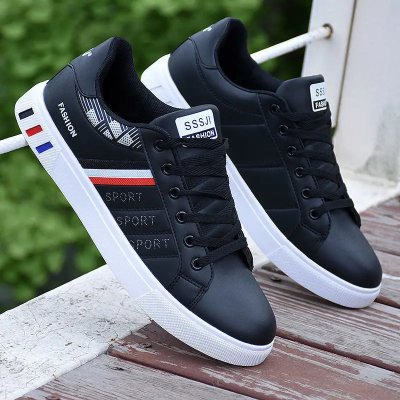 YBQJOO Flat Lace-Up Sneakers – Unisex Low-Top Casual Shoe Flat Lace-Up Sneakers Axl 8618-black 40