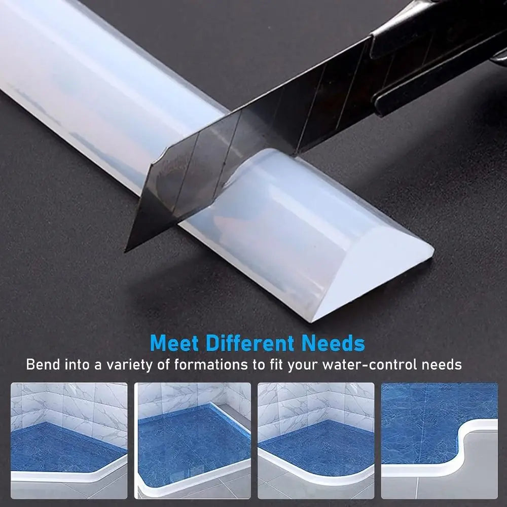 Collapsible Silicone Shower Water Dam – Wet & Dry Barrier Shower Water Dam Axl