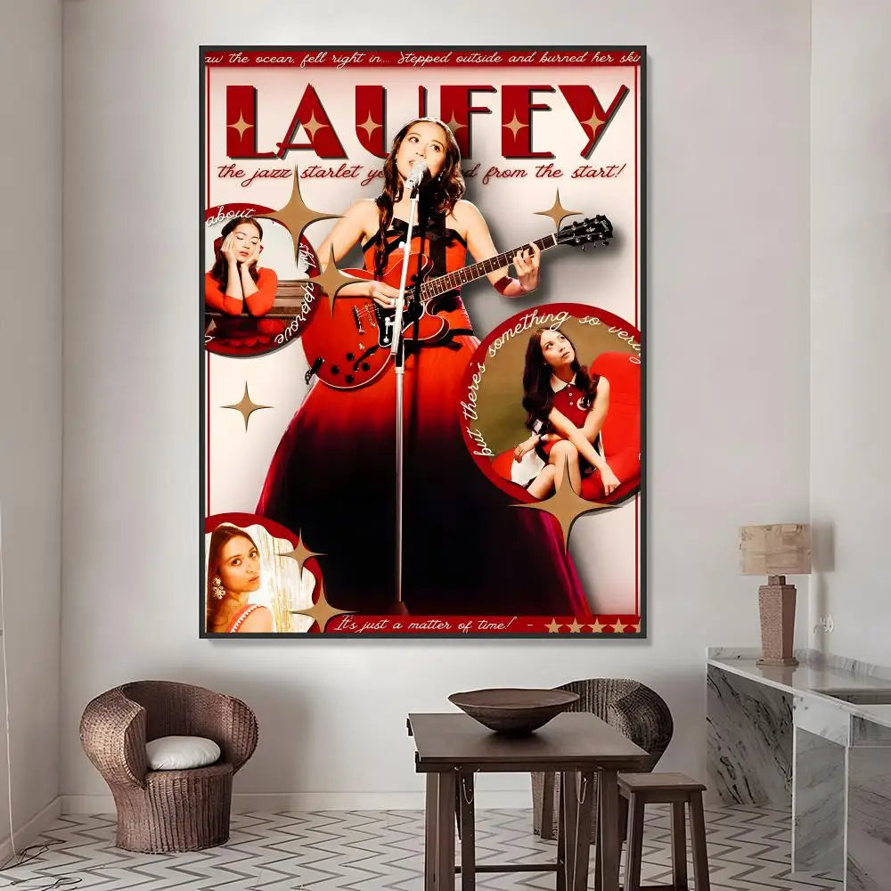 Laufey Poster Waterproof PVC Stickers – Wall Décor & Gift Wall Decor Stickers Axl White13 30X40cmNoframe
